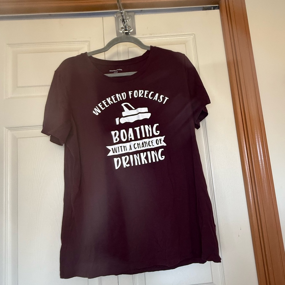 Weekend Boating Forecast Maroon Top - XL